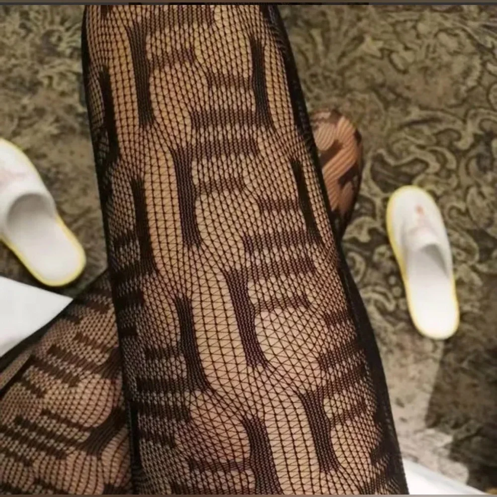 New Black Patterned Fishnet Tights